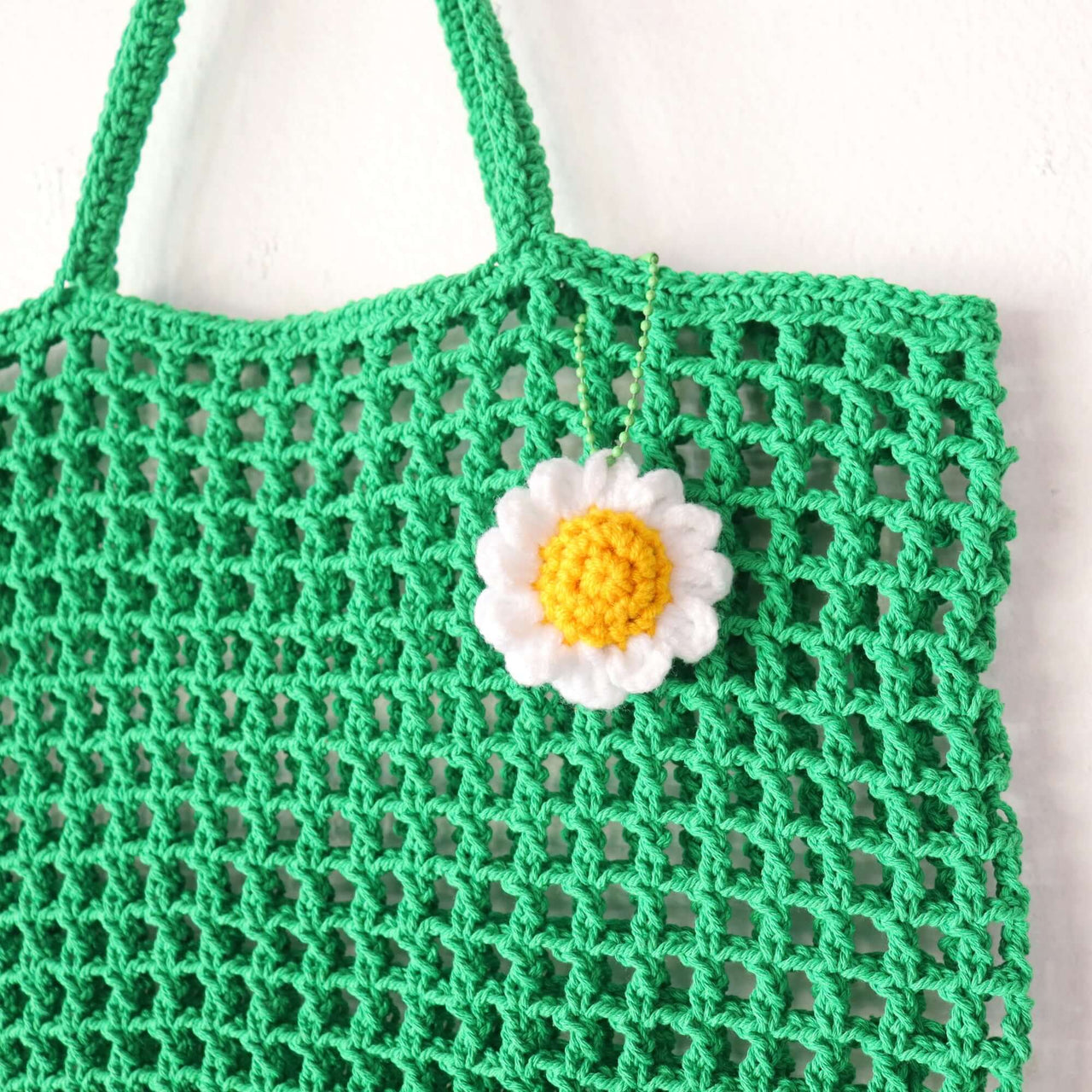 Green Crochet Bag — boho straw handbag for everyday carry