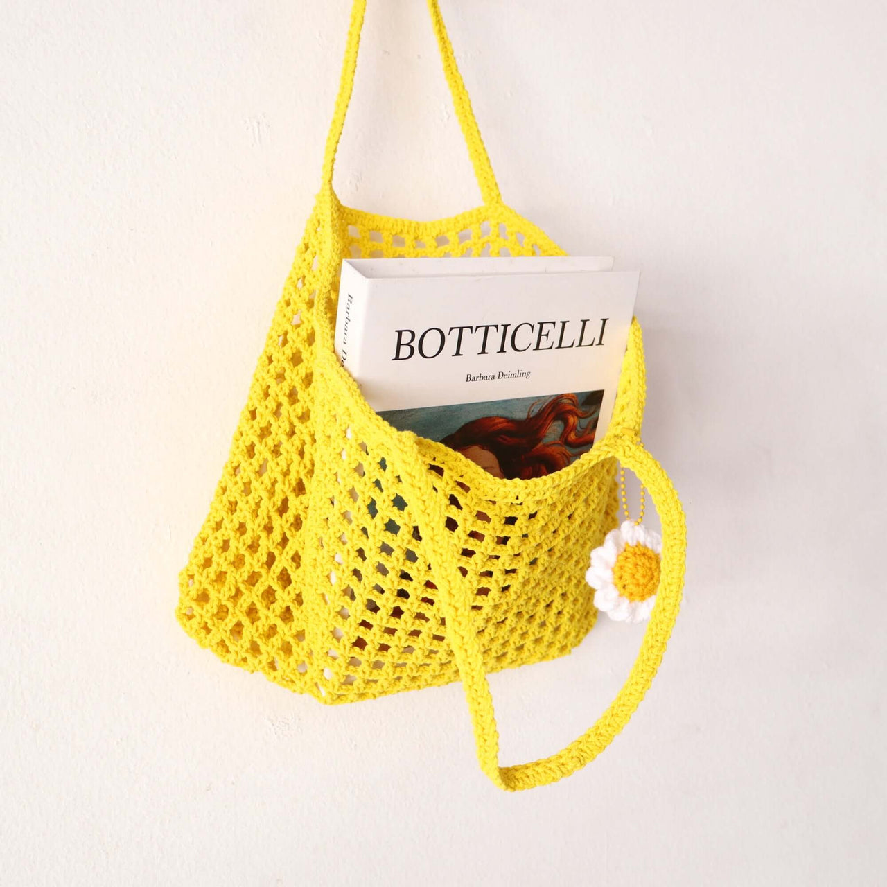 Yellow — compact straw handbag for festivals and markets