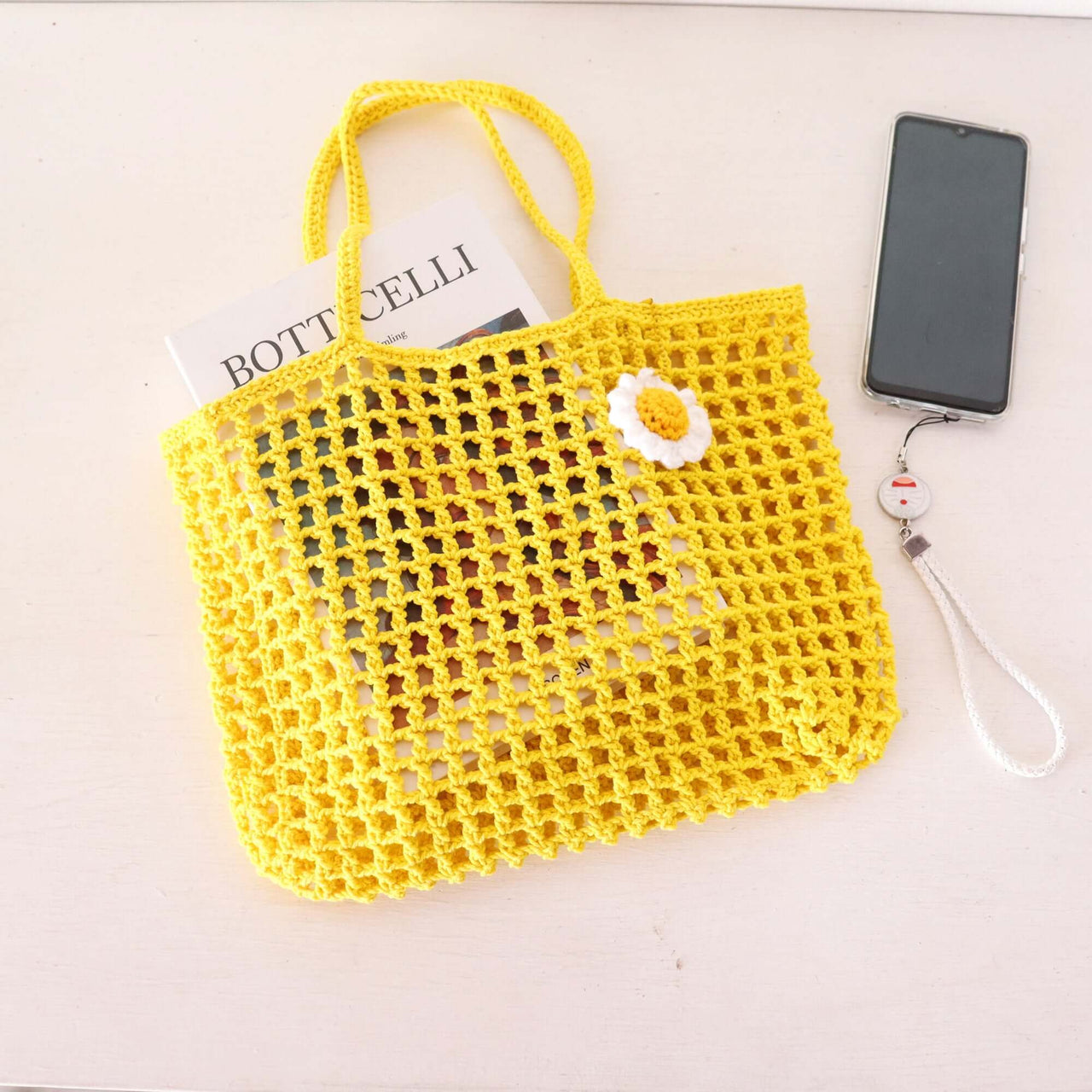 Yellow — straw handbag for beach days and city strolls