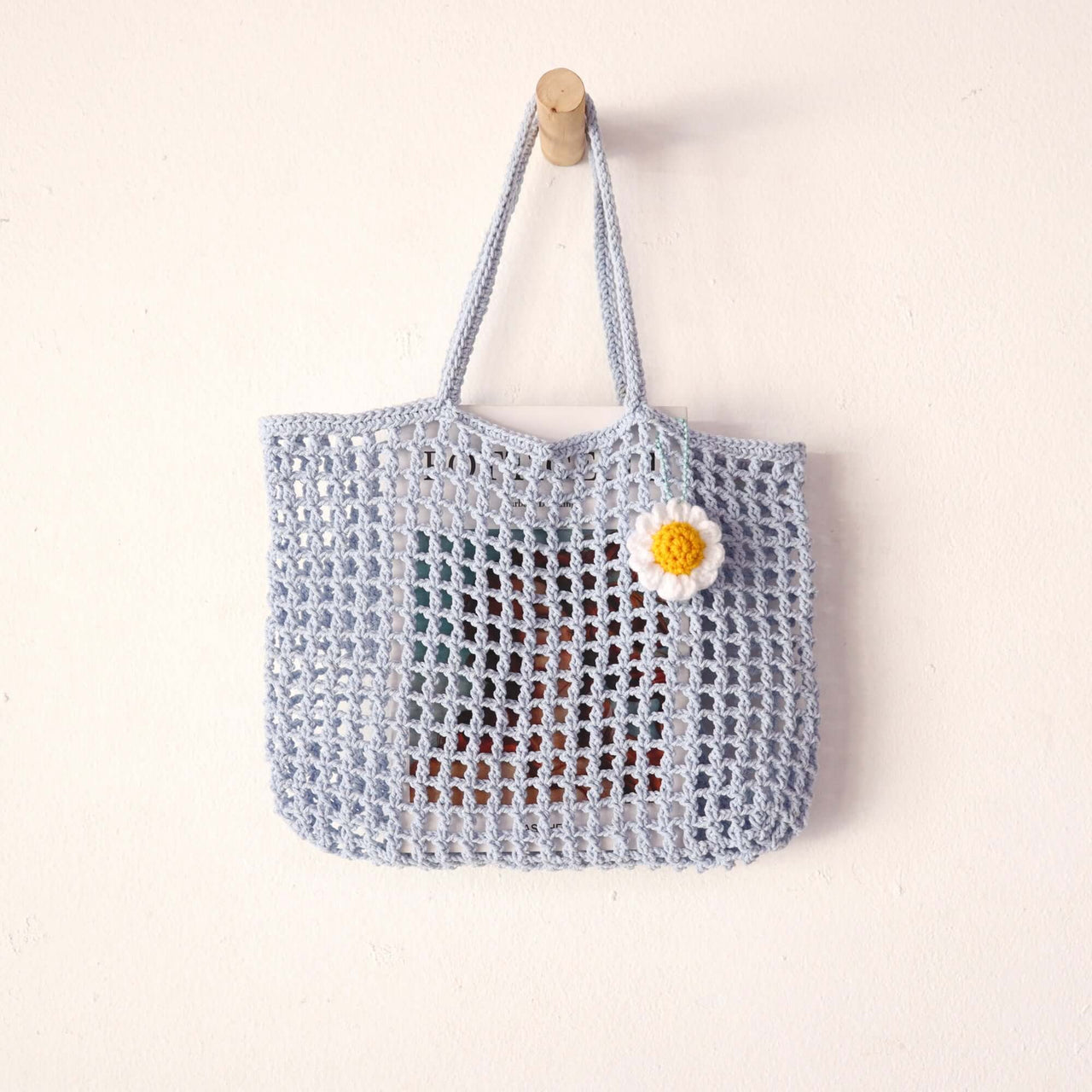 Light Blue Crochet — straw handbag with a relaxed, vacation-ready look