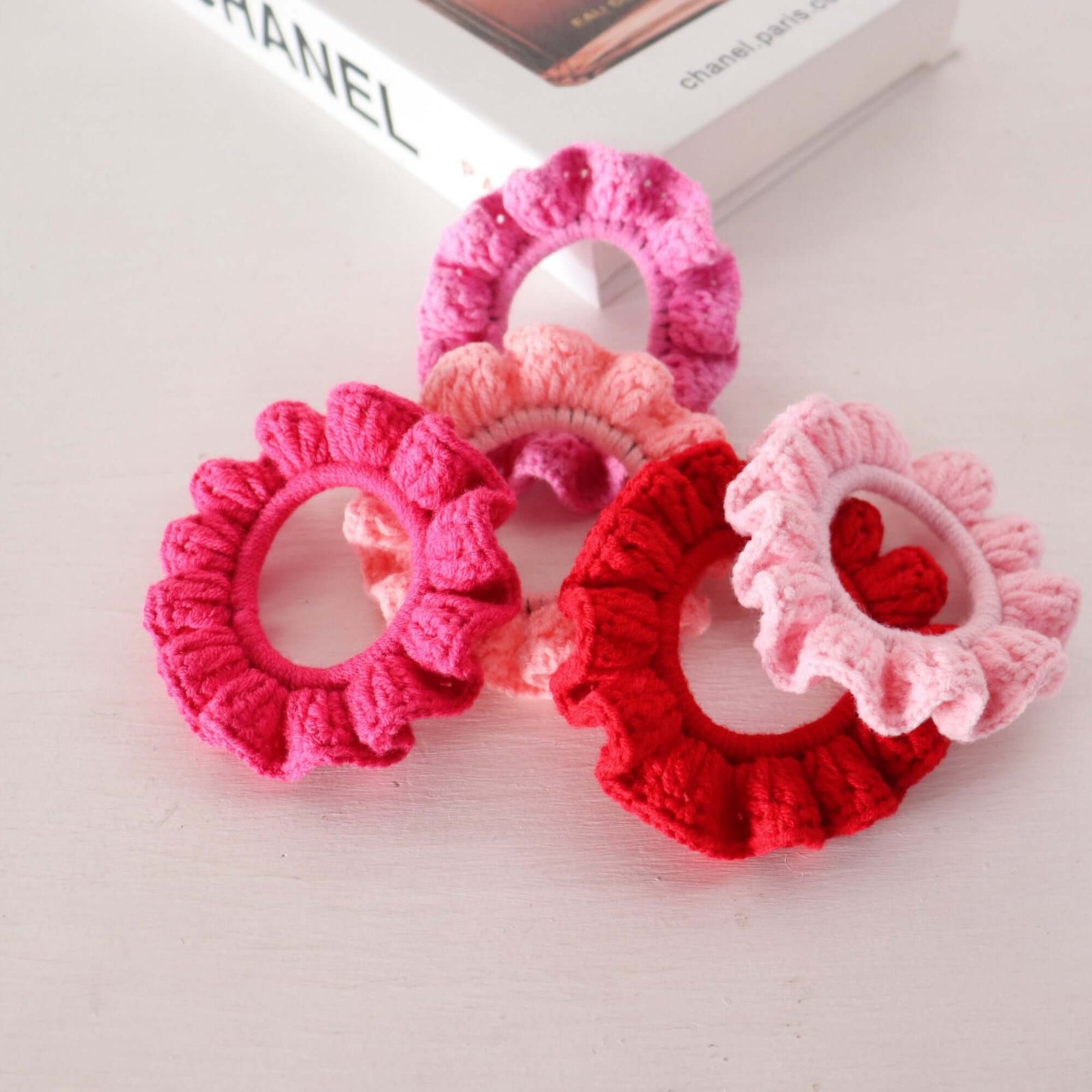 Red Tones - HAND CROCHET SCRUNCHIES