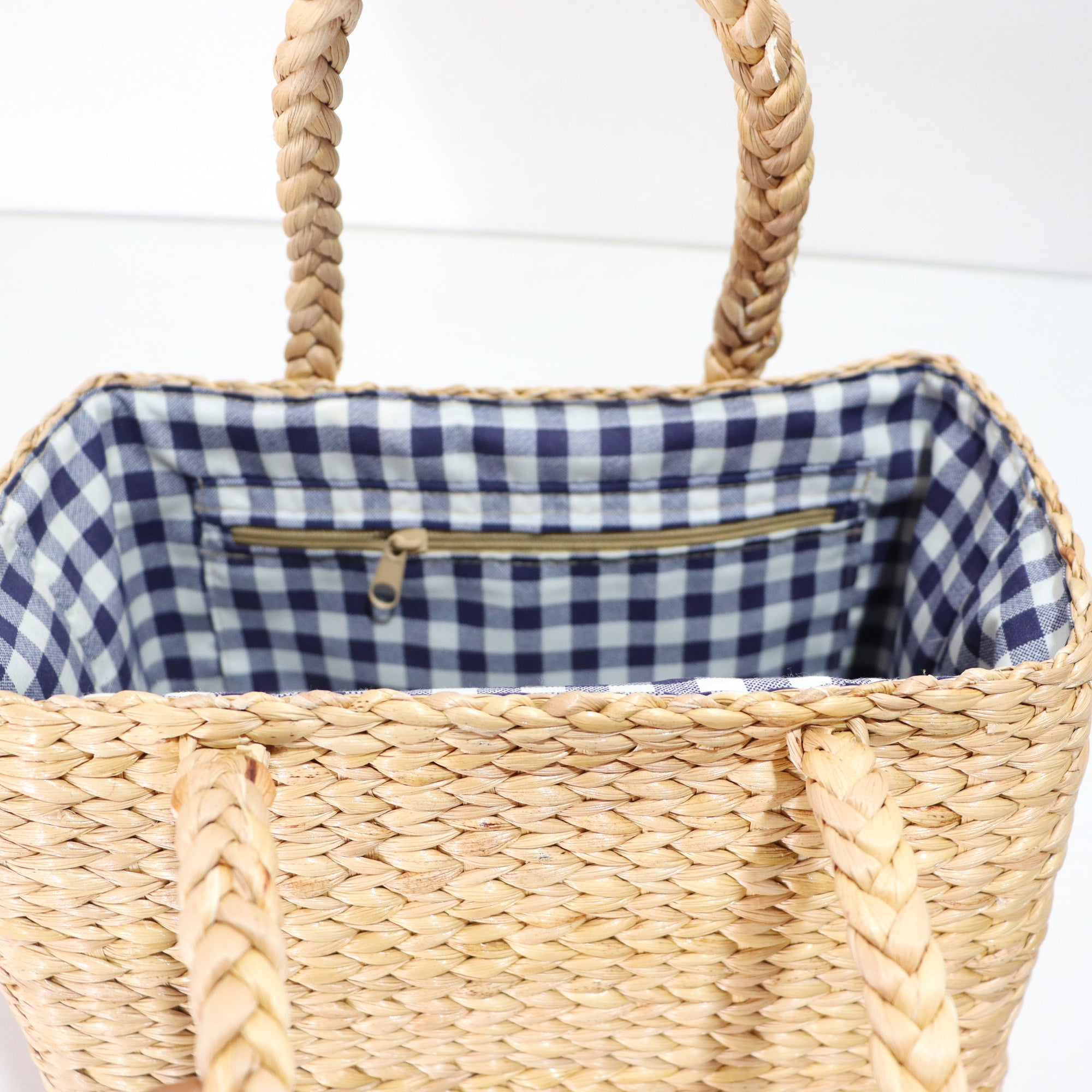 3 Size Straw Basket Bag - Blue