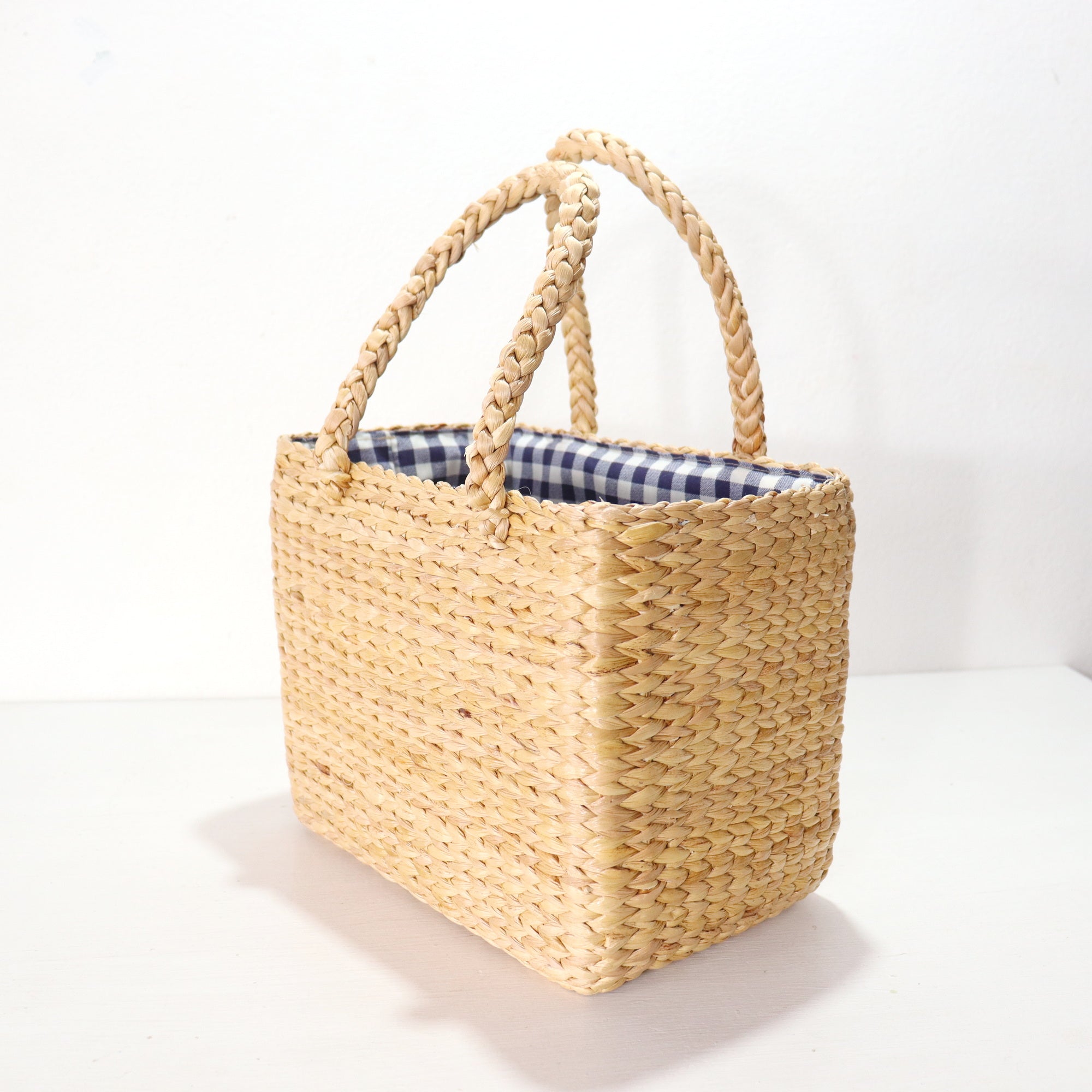 3 Size Straw Basket Bag - Blue