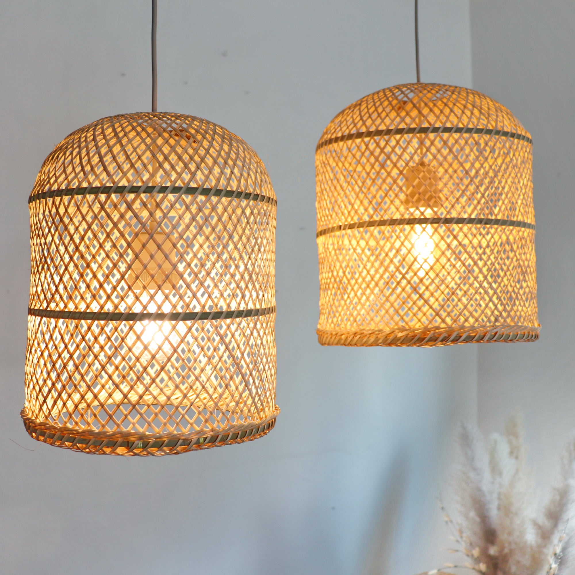 Ensemble de suspensions en bambou ARUN - (Ensemble de 3) Naturel et élégant