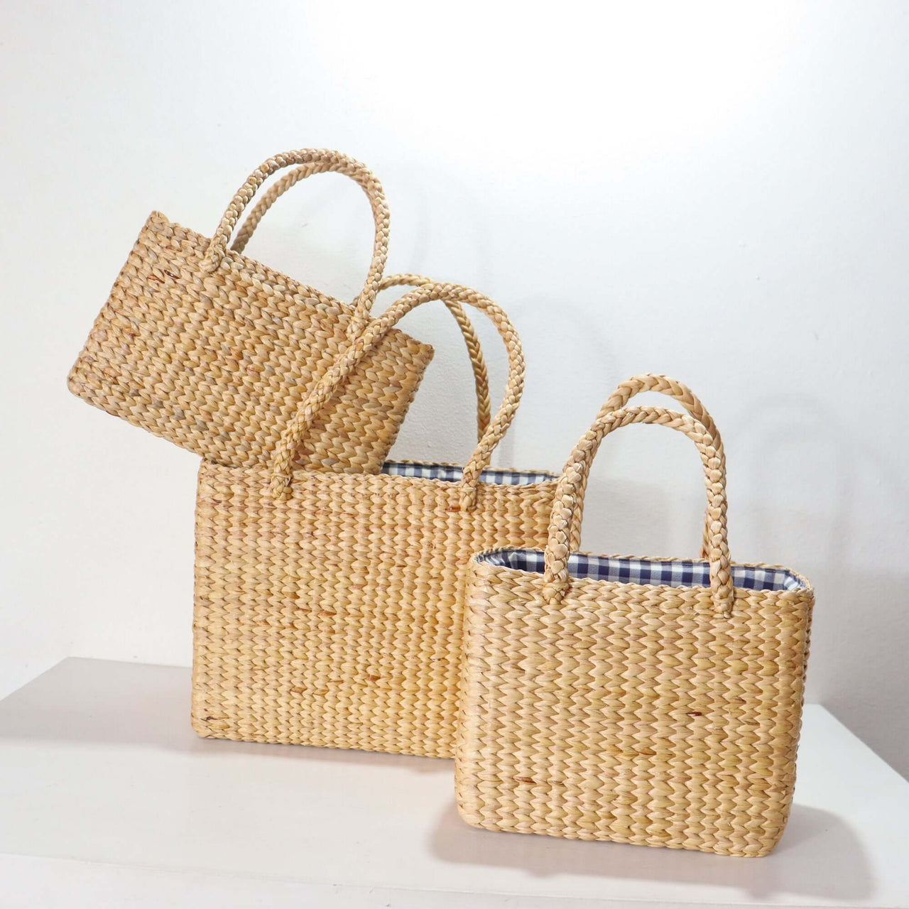 3 Size Straw — handwoven straw basket bag with a soft, natural weave