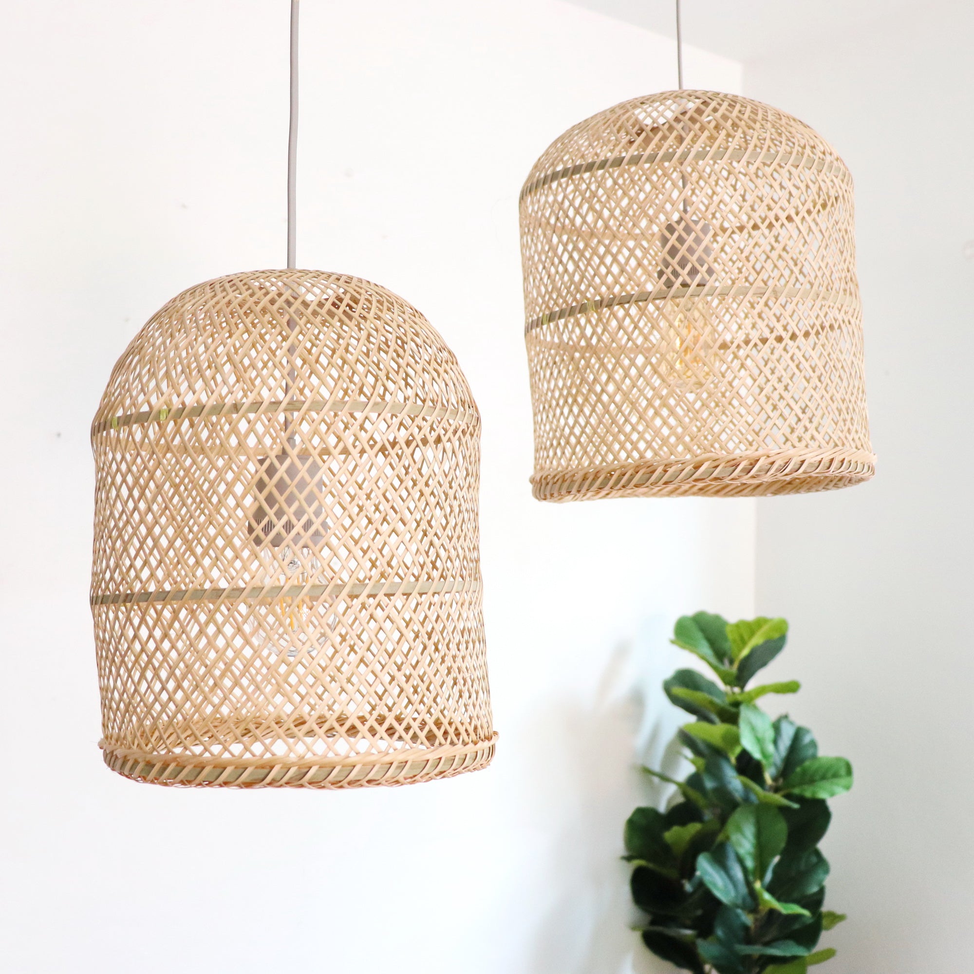 Ensemble de suspensions en bambou ARUN - (Ensemble de 3) Naturel et élégant