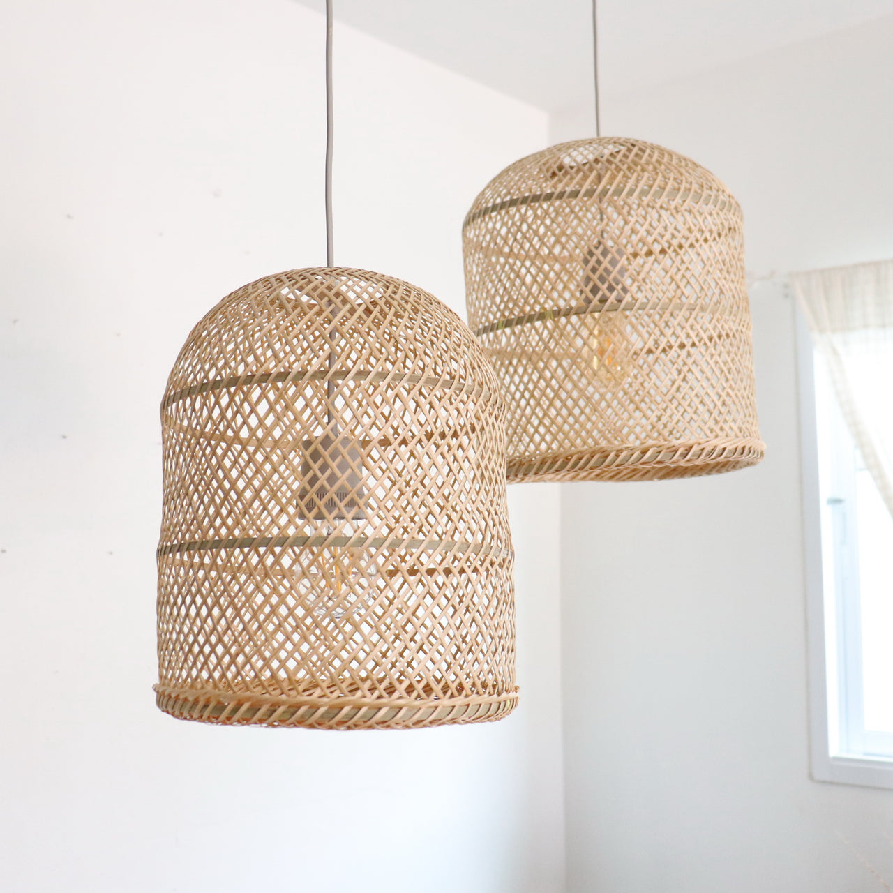 ARUN — sustainable bamboo pendant light shade for boho-style ceiling lighting