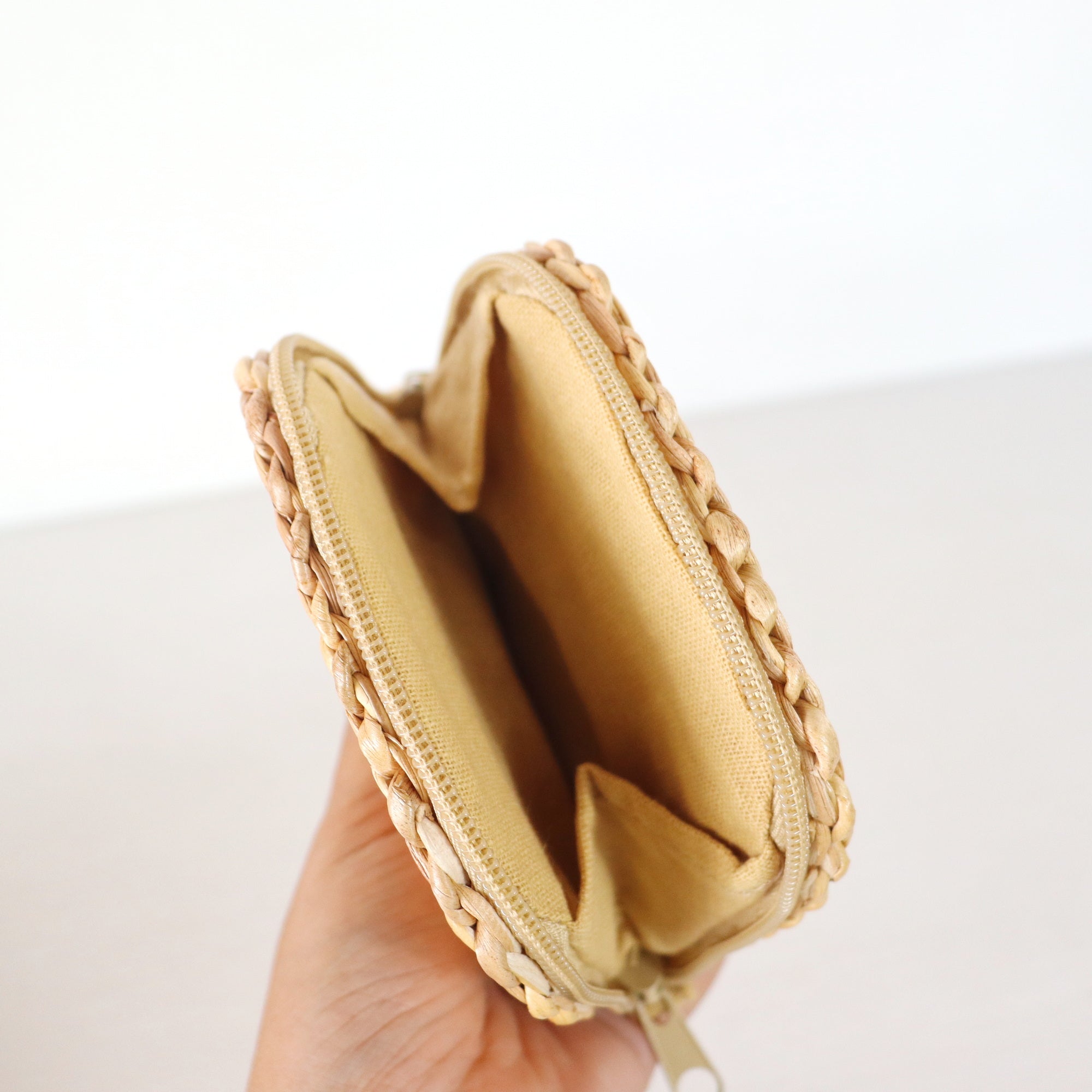 Handmade woven straw wallet