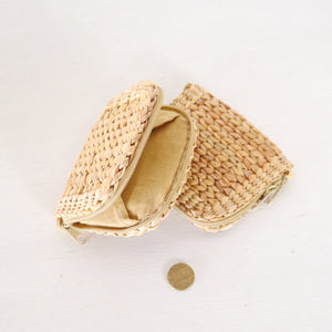 Handmade woven straw wallet