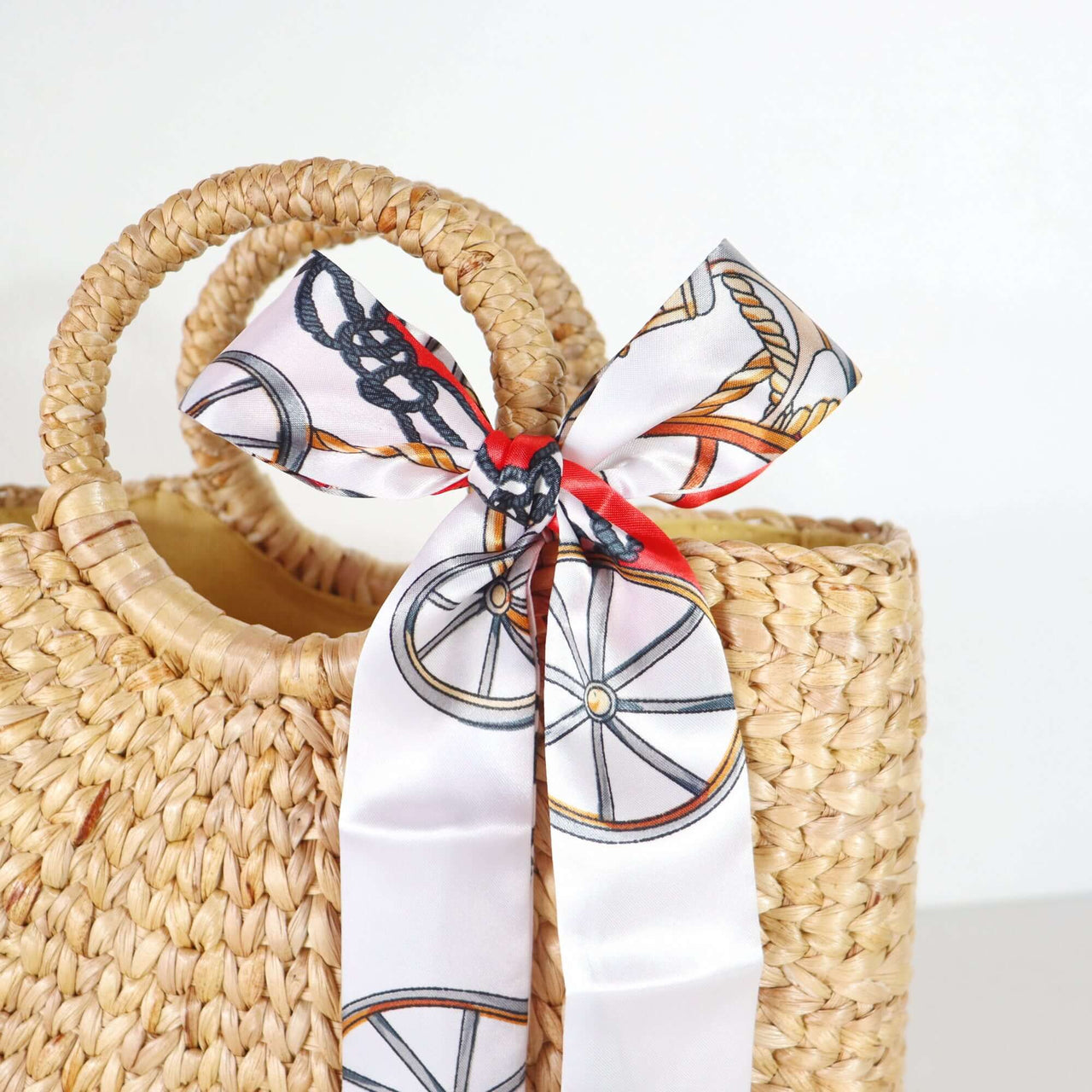 Purse — bag handle scarf with an organic woven texture