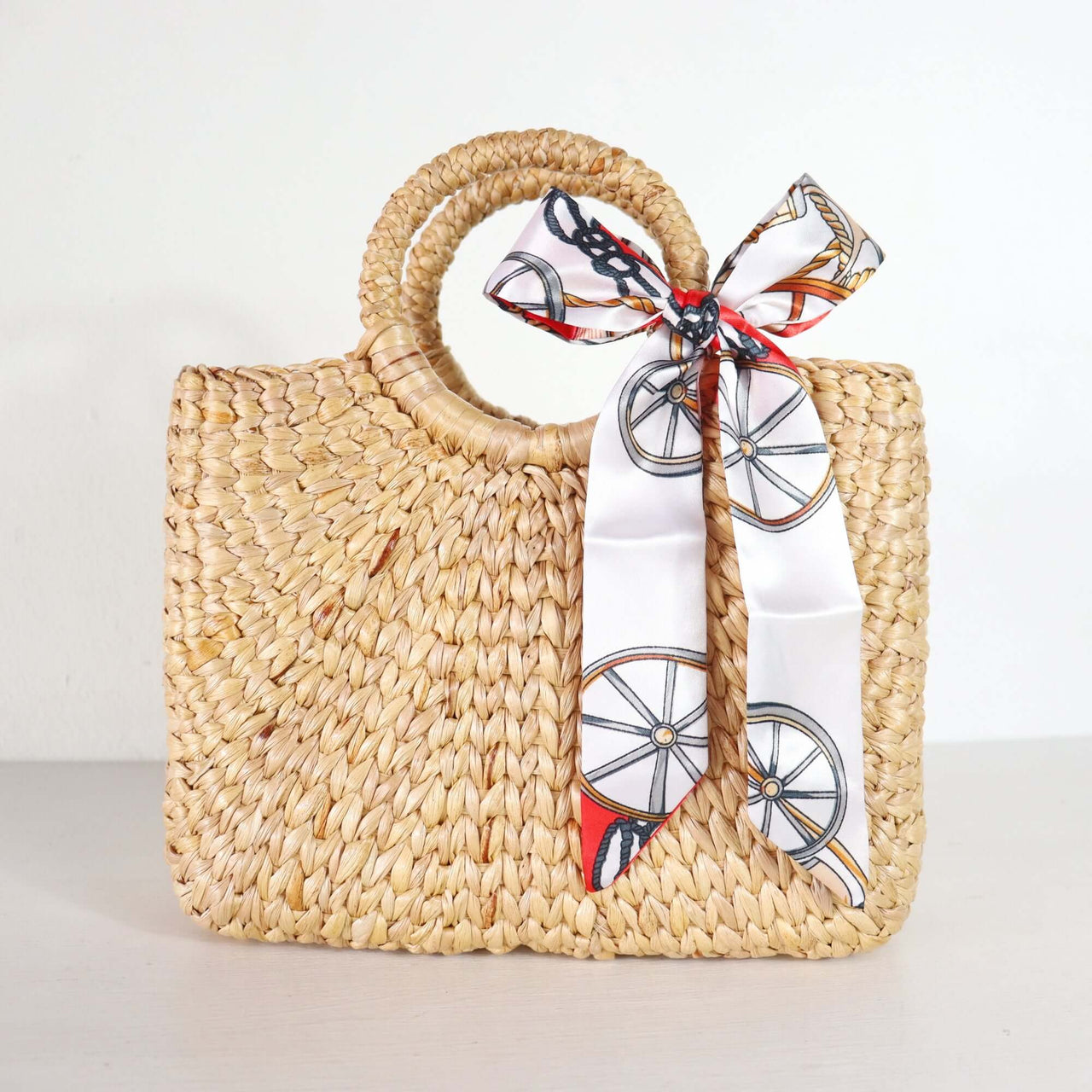 Handwoven bag handle scarf with natural woven texture, by Thai artisans