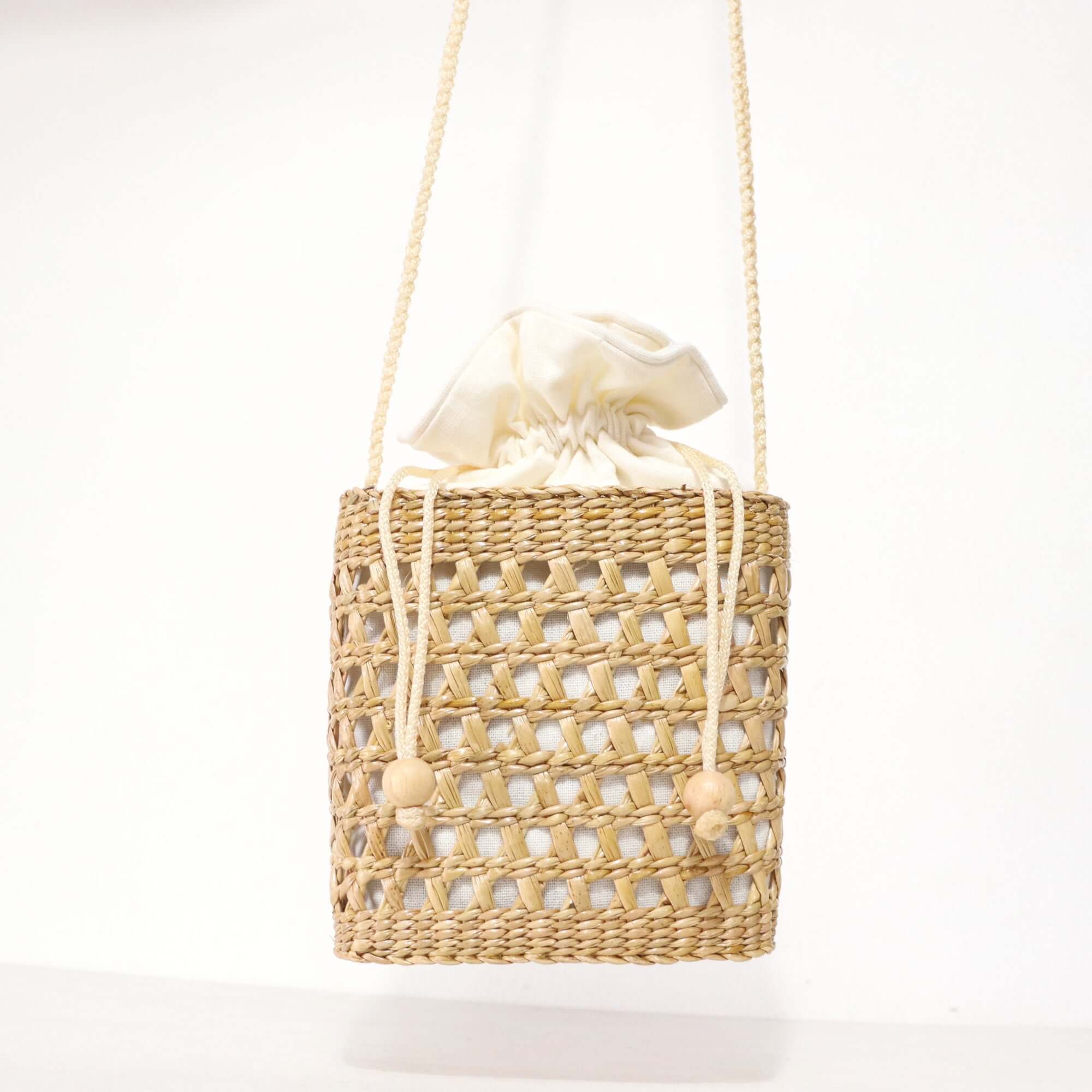 Wabjtam Womens Handmade Straw Bag, Travel Beach Fishing Net Handbag, Woven  Fashion Casual Mesh Beach Tote Hollow Handbag Beige