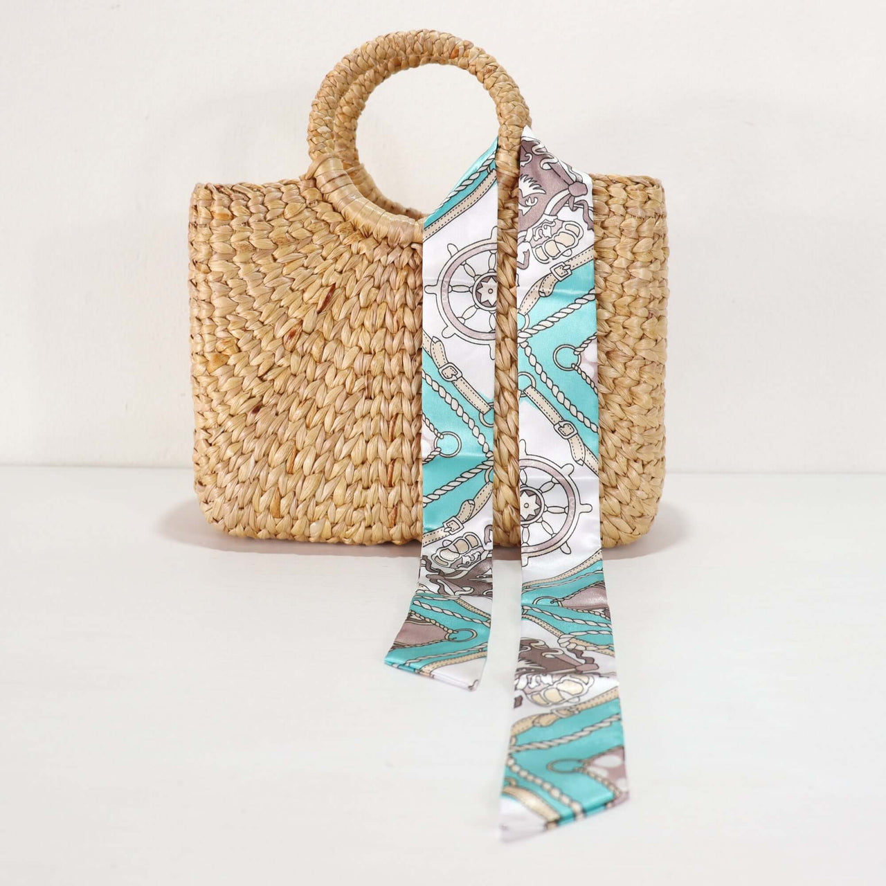 PURSE SCARF HANDLE COVER handwoven bag handle scarf with natural woven texture, by Thai artisans