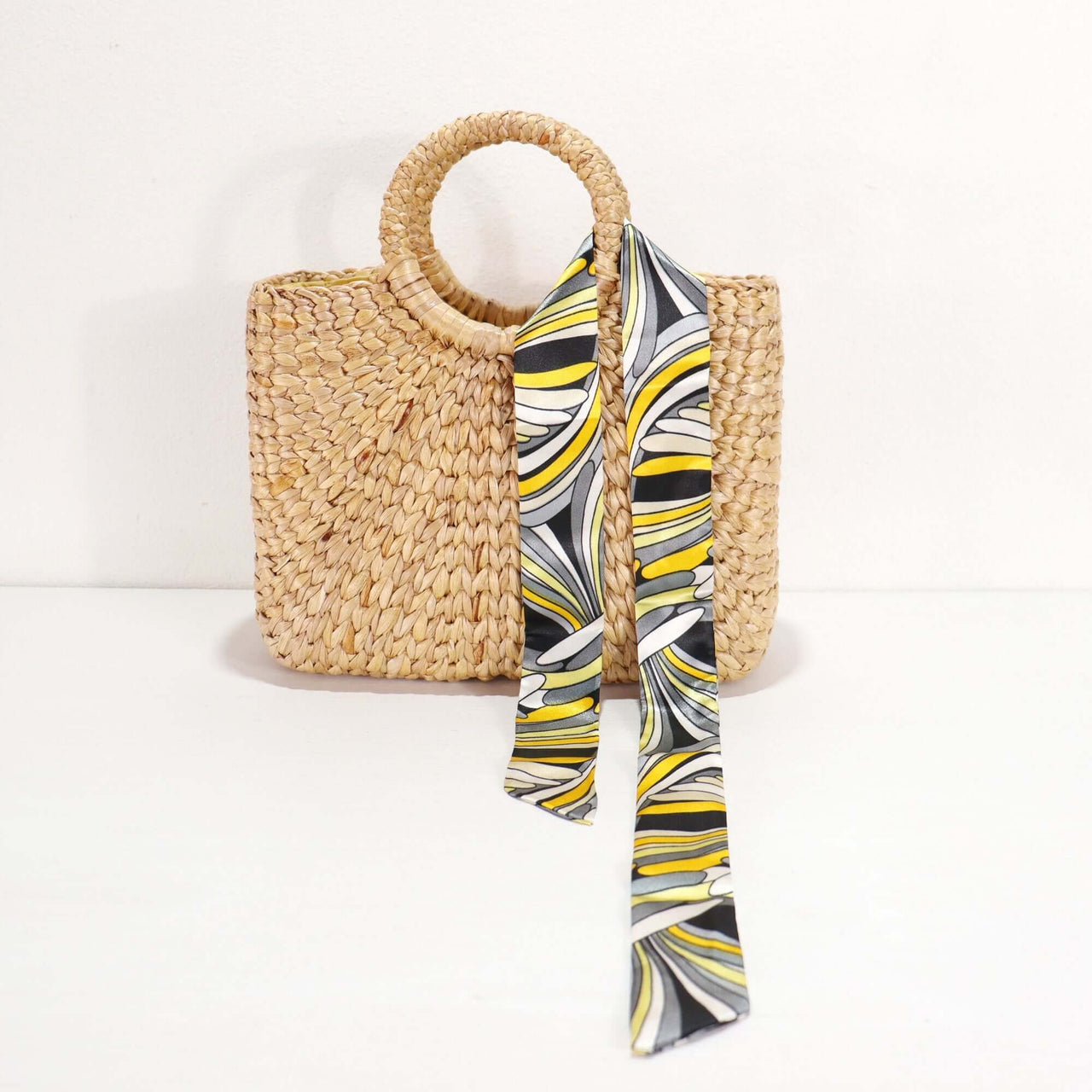 Handwoven bag handle scarf with natural woven texture, by Thai artisans