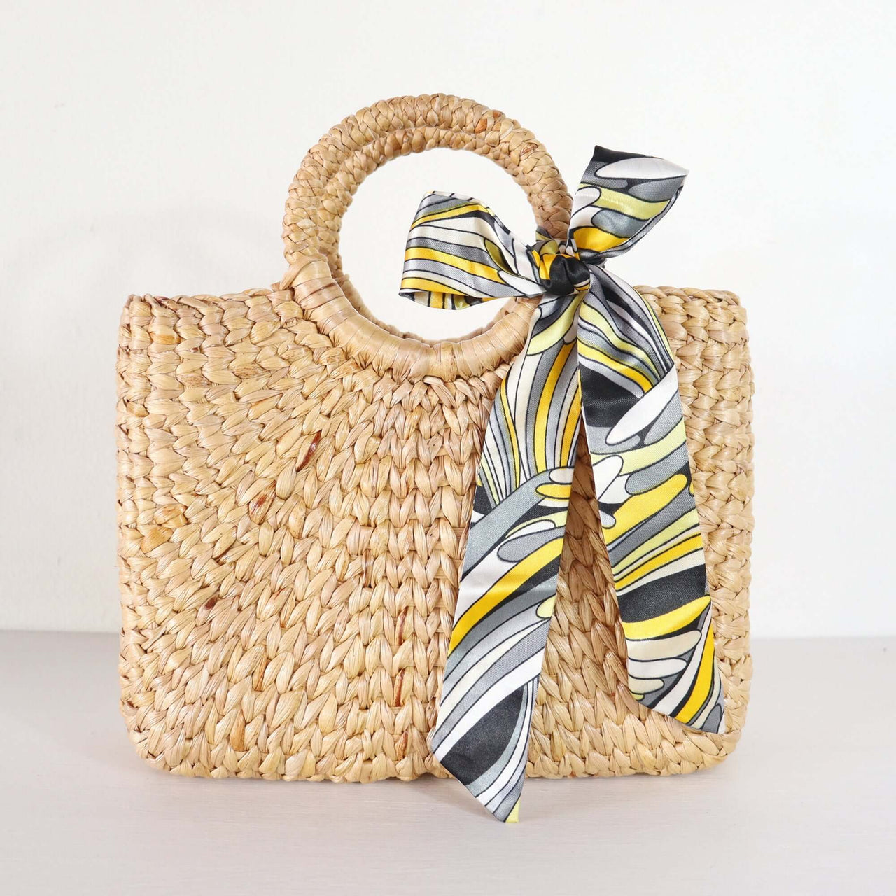 Purse — handwoven bag handle scarf with a natural boho finish