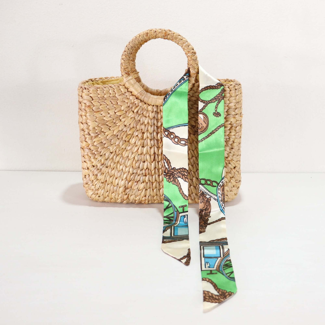 PURSE SCARF HANDLE COVER — handwoven bag handle scarf with a natural boho finish