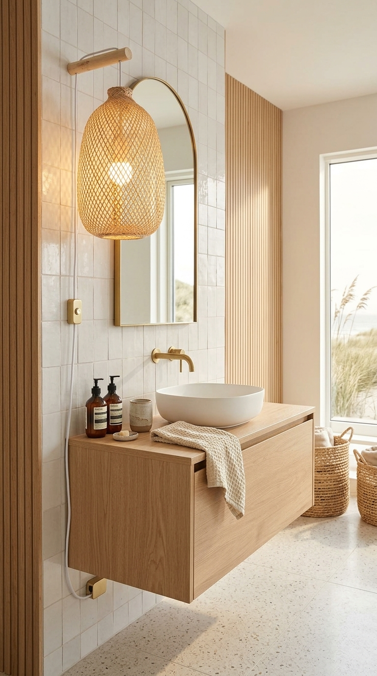 JUM NEAN Bamboo Boho Wall Sconce