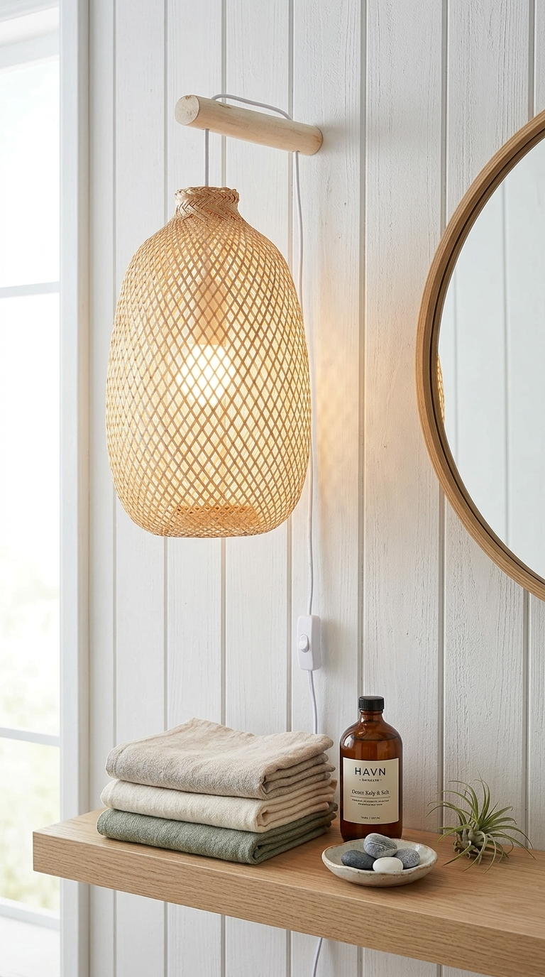JUM NEAN Bamboo Boho Wall Sconce