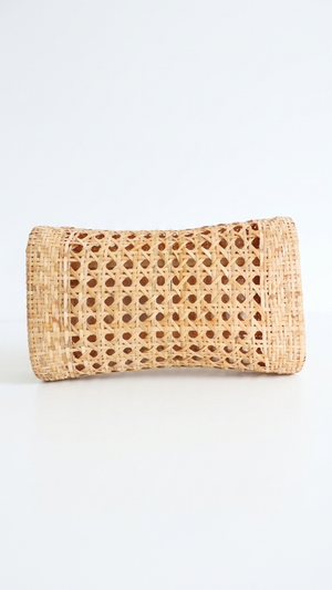 Rattan Neck Rest Bolster Open Cane Weave Natural 28cm/11in L 18cm/7in W 8cm/3in H - KON CHA WAN