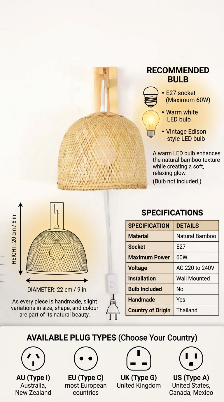 KUL NI DA Bamboo Wall Sconce