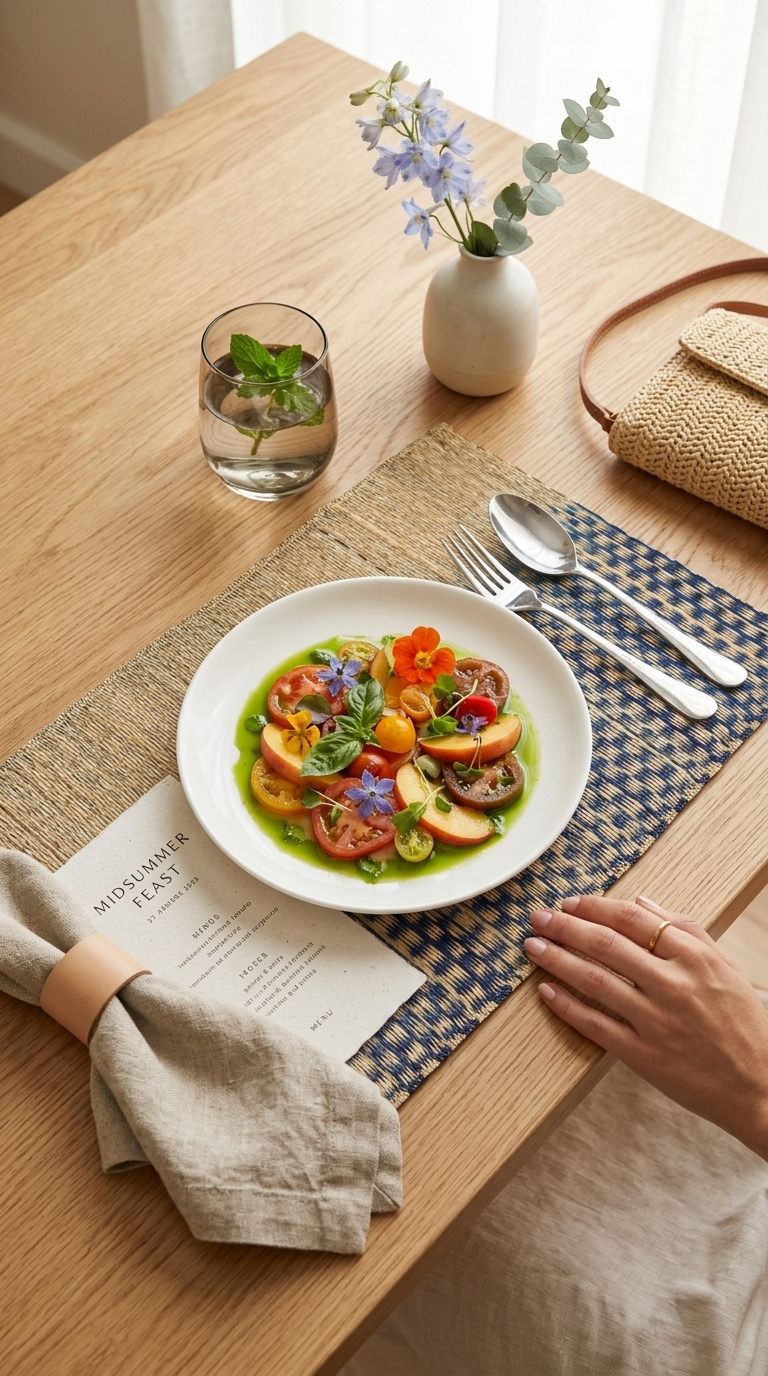 LAVINLIA Handwoven Sedge Placemat | Blue and Natural
