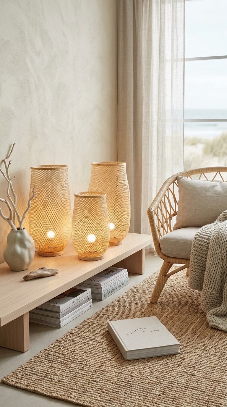 LUCK - Vrijstaande bamboe Boho-vloerlamp