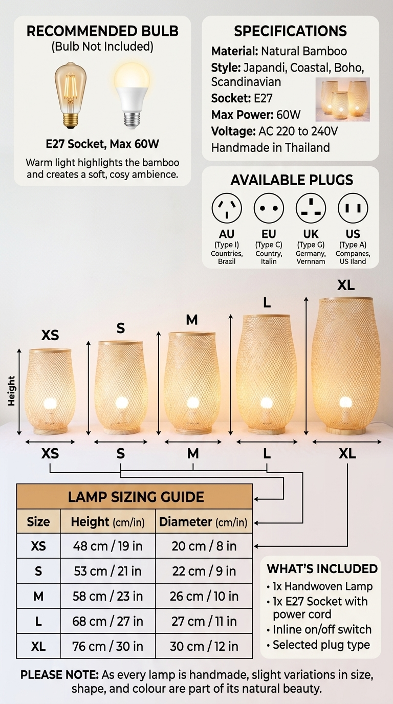 LUCK - Vrijstaande bamboe Boho-vloerlamp