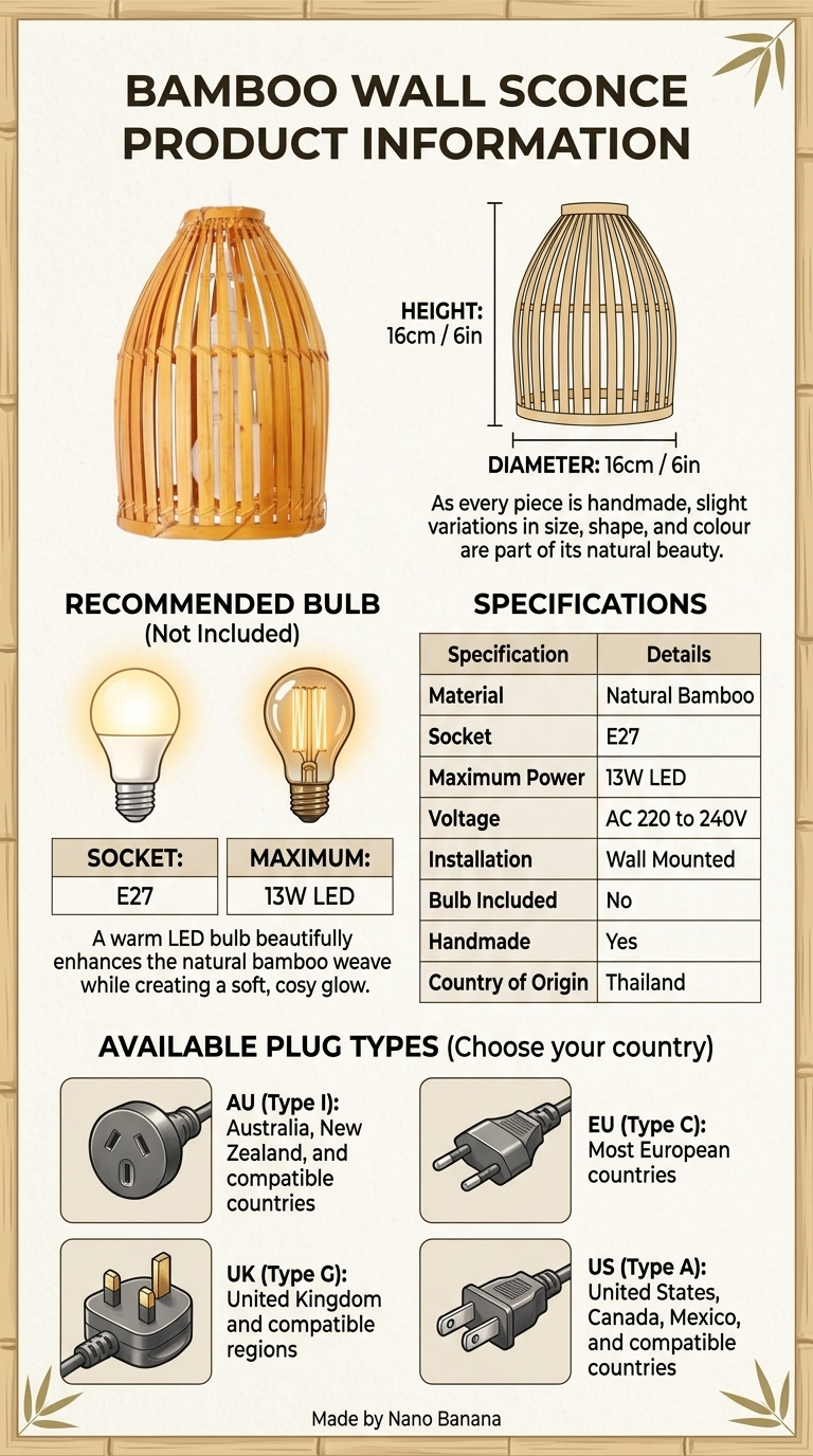 MINTRA Bamboo Boho Wall Sconce