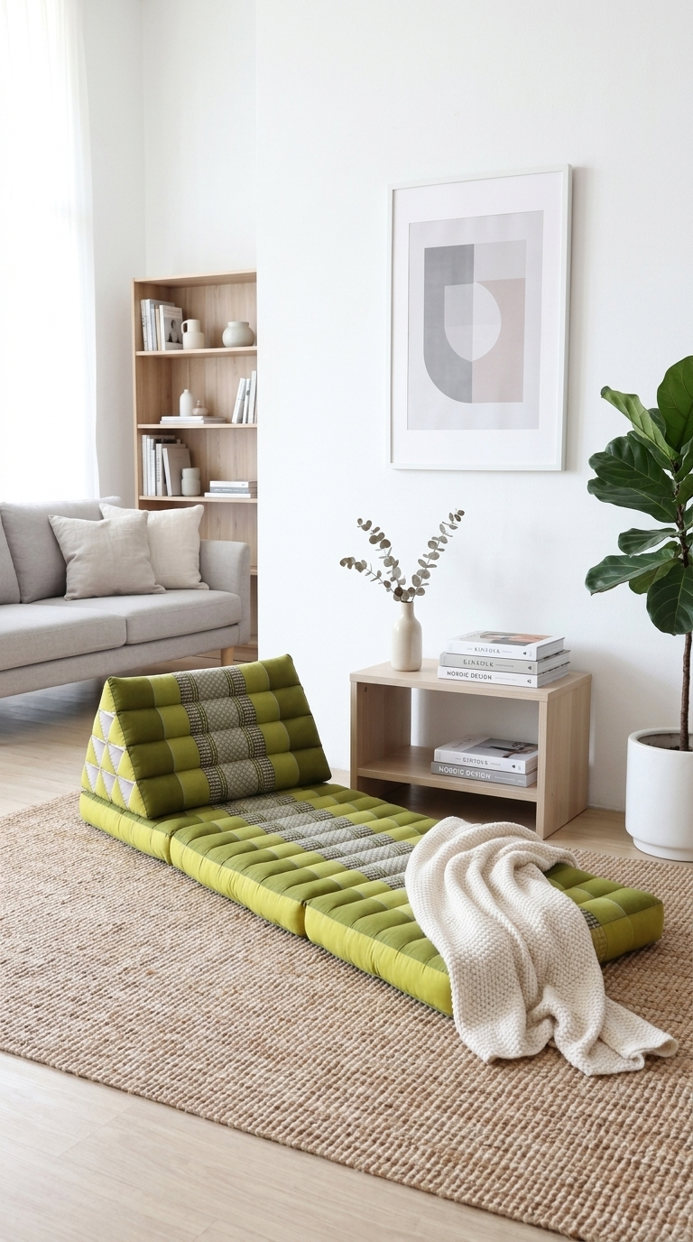 MO RA KOT Thai Triangle Cushion 3 Fold (Light Green)