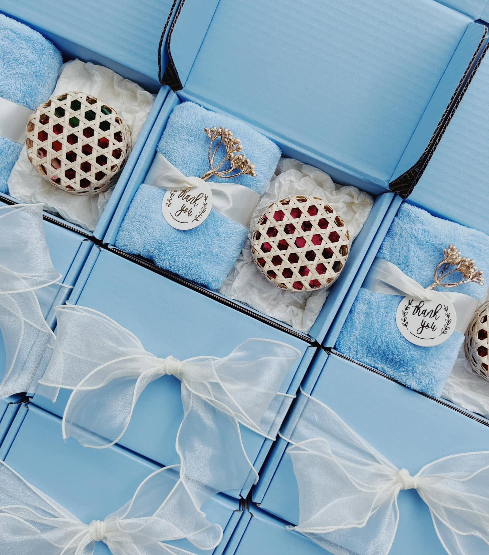 Panier en bambou pour événements spéciaux, lot de 12 pièces - Cadeau naturel soigneusement sélectionné