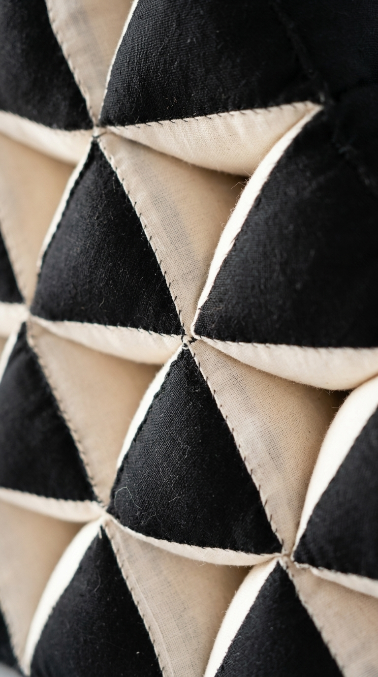 NA THA CHA Thai Triangle Cushion (Black and White)