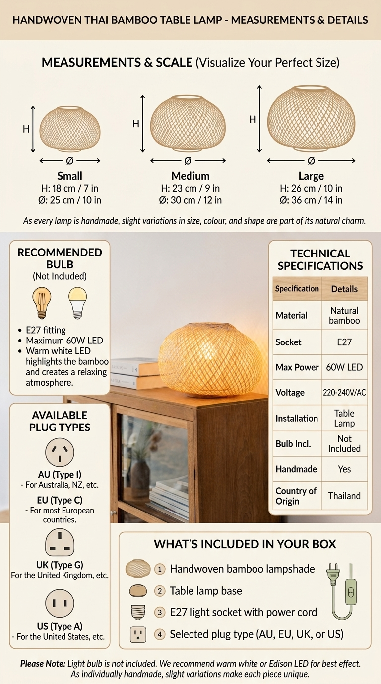 NA WA Bamboo Boho Table Lamp