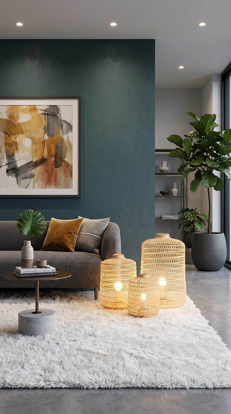 NIT CHA MON Bamboo Boho Floor Lamp