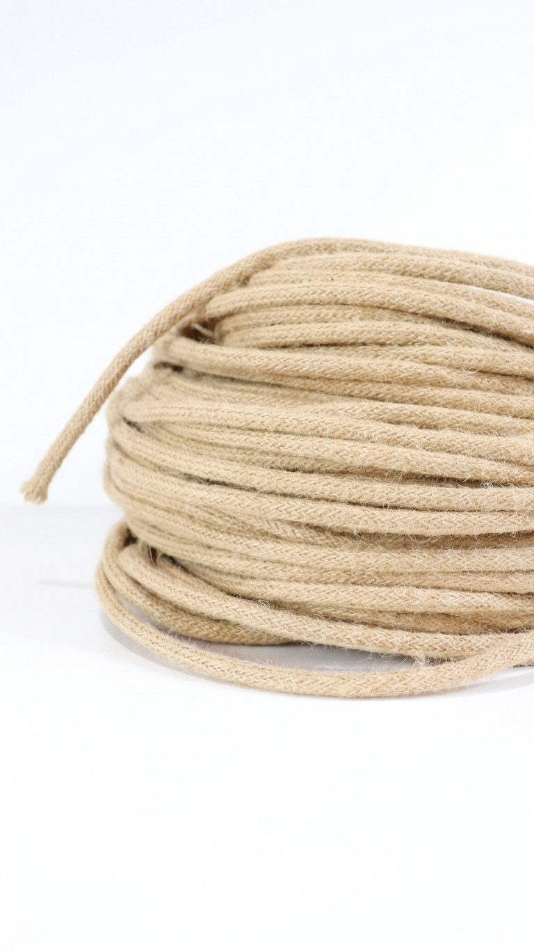Natural Hemp Braided Electrical Cable | 3 x 0.75mm Vintage Textile Lighting Cord