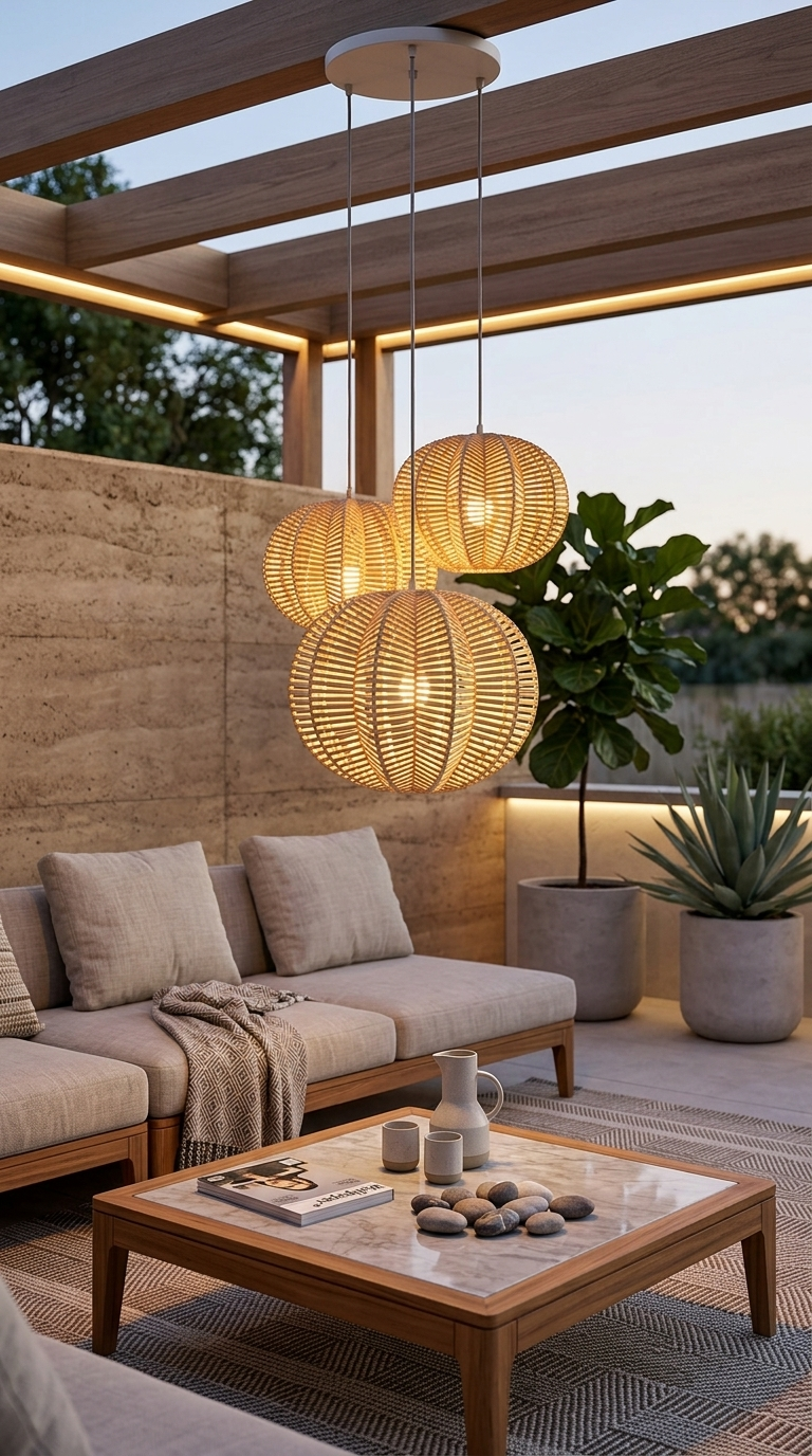 PALAVEE – Rattan Pendelleuchte (Sternform)