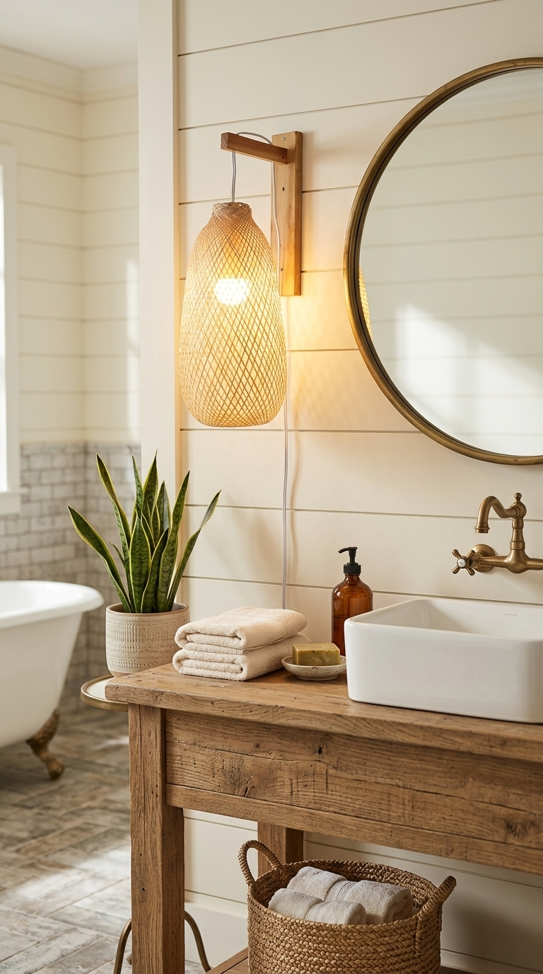 PERIN Bamboo Plug In Wall Sconce