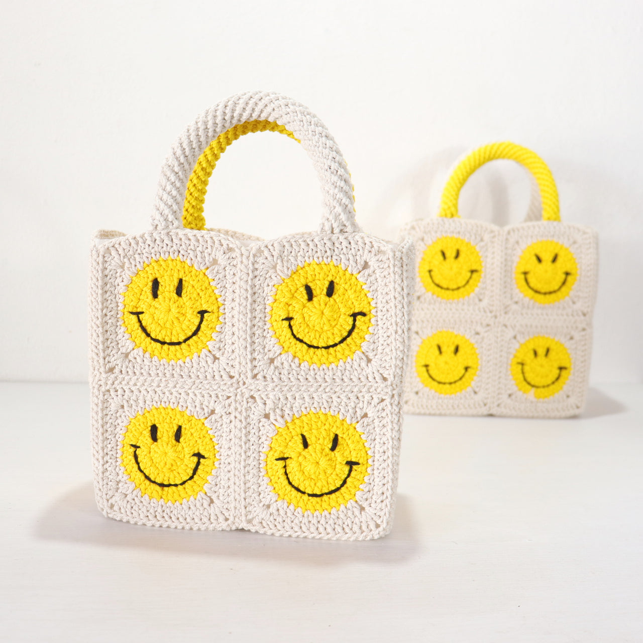Pimjai Smiley Crochet Tote Bag