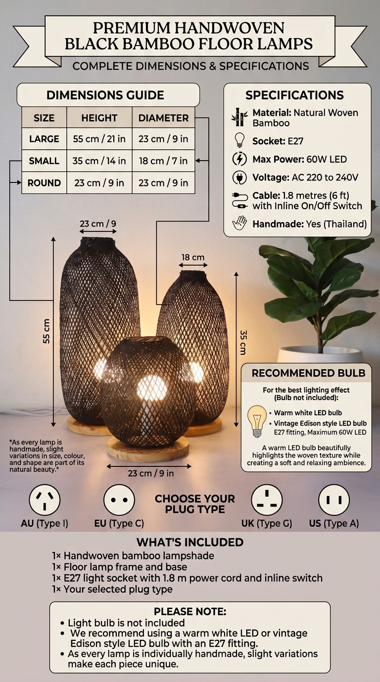 RAT TI KAN Bamboo Floor Lamp