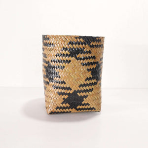 ROM RA WIN Wicker Utensil Basket (Set of 2) designed with striking woven patterns and sustainable natural materials.