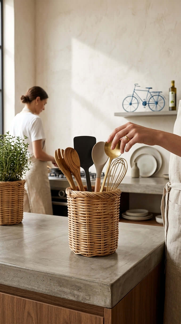 Rattan Storage Basket - 6 inches