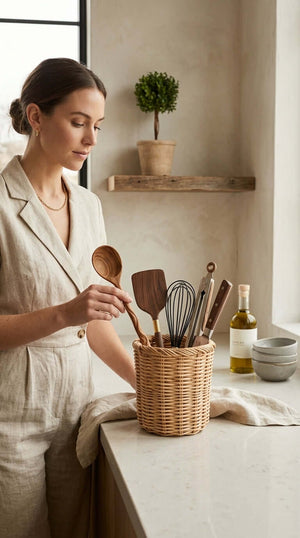 Rattan Storage Basket - 6 inches