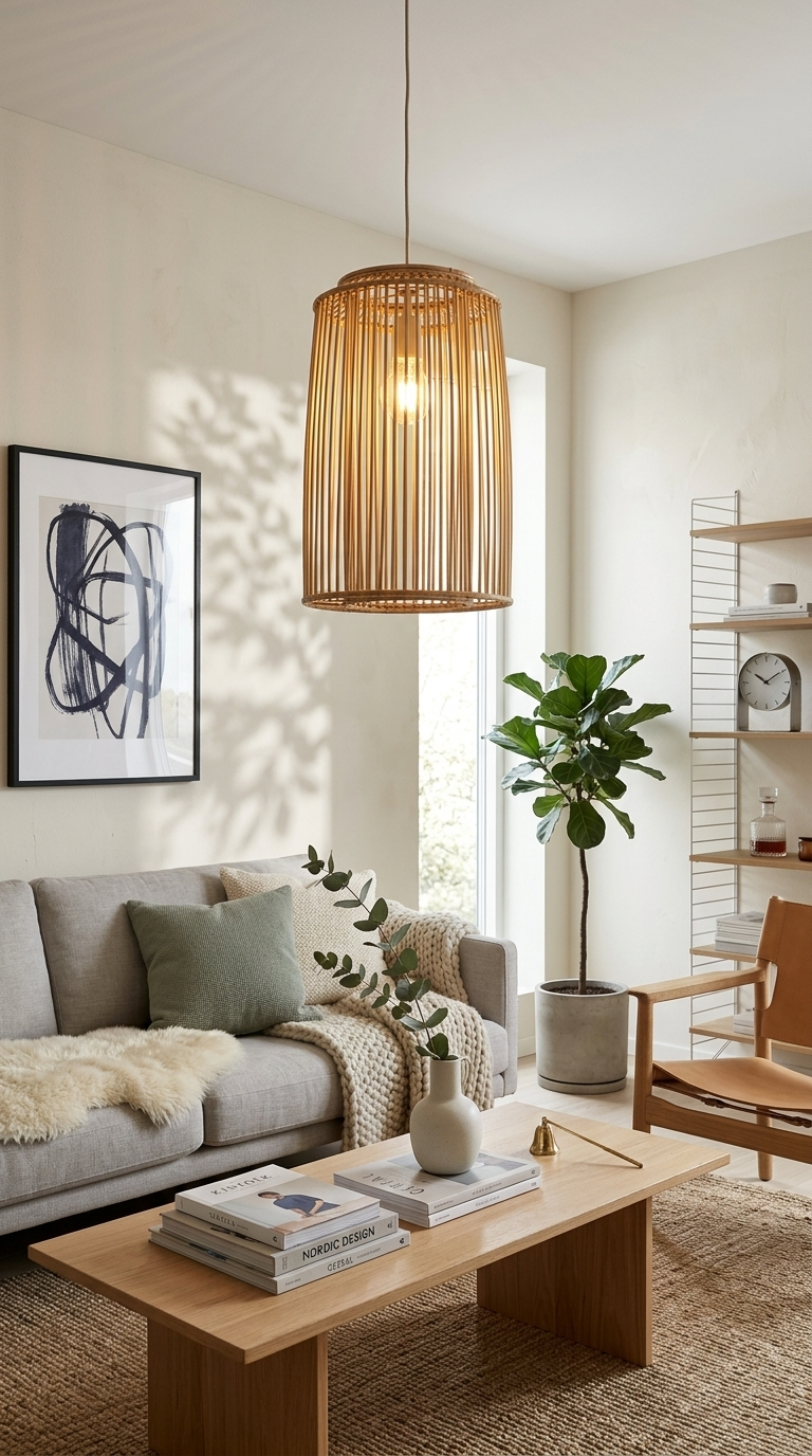 SANGSAN – Hängelampenschirm aus Rattan