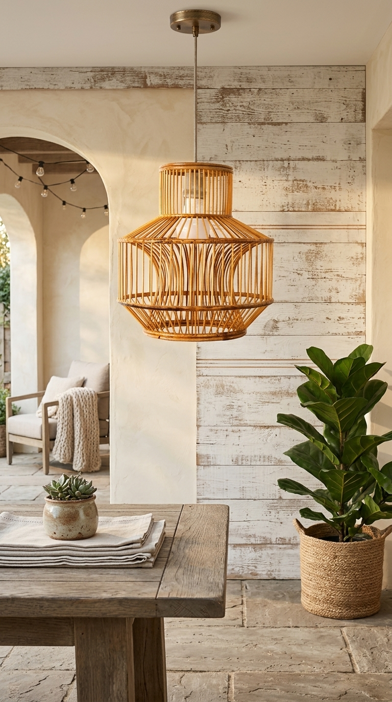 TAWAN – Rattan-Pendelleuchtenschirm (10–15 Zoll)
