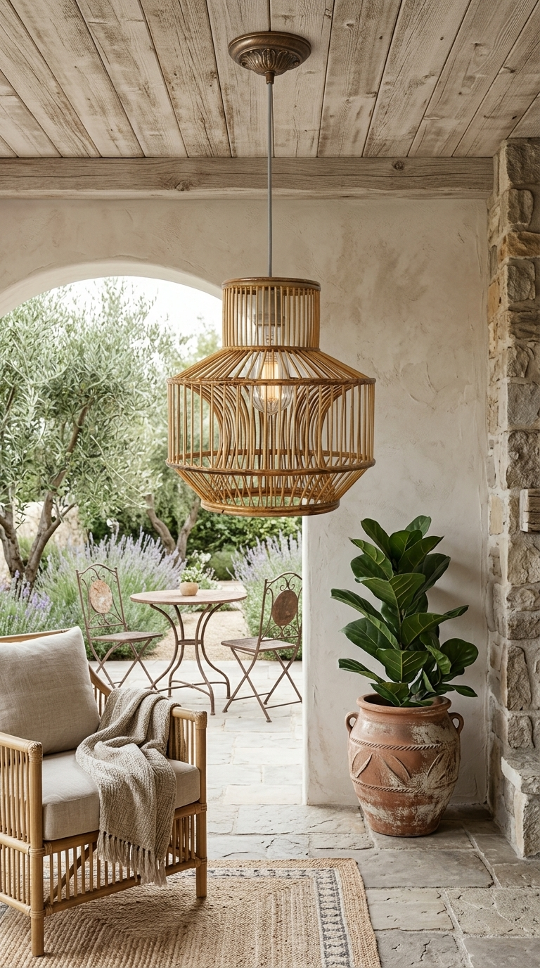 TAWAN – Rattan-Pendelleuchtenschirm (10–15 Zoll)