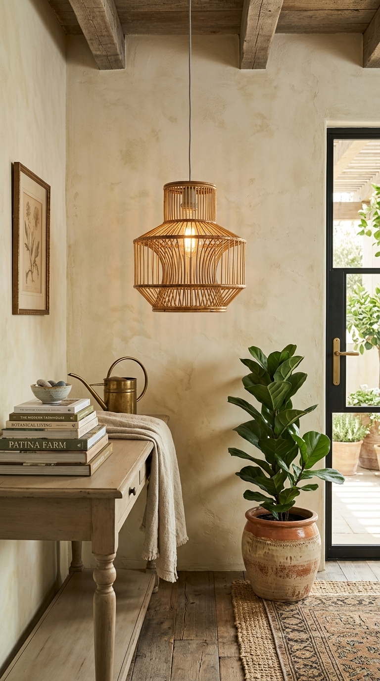 TAWAN – Rattan-Pendelleuchtenschirm (10–15 Zoll)