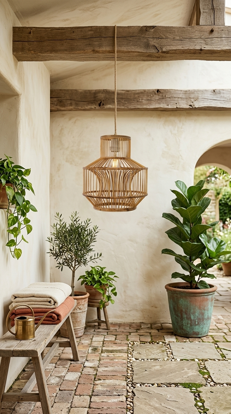 TAWAN – Rattan-Pendelleuchtenschirm (10–15 Zoll)