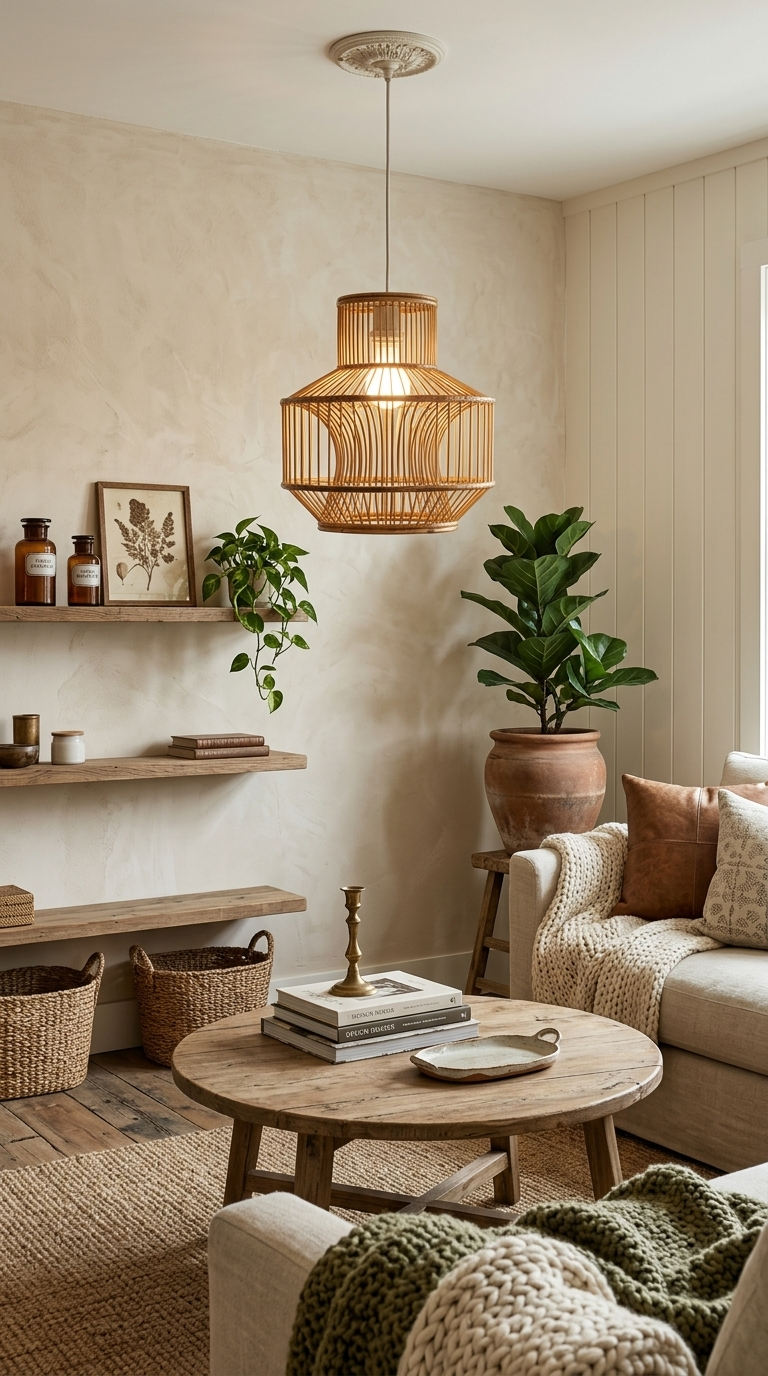 TAWAN – Rattan-Pendelleuchtenschirm (10–15 Zoll)