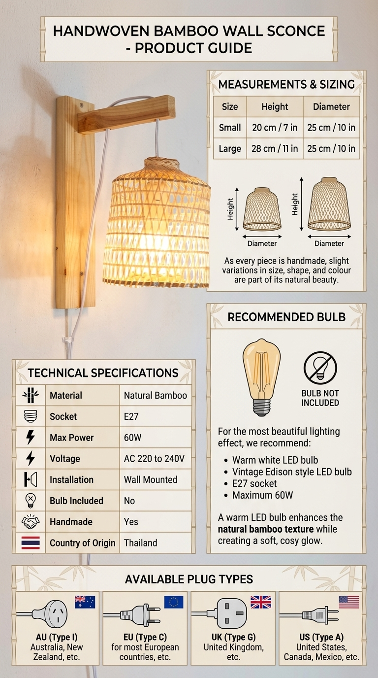 TA SI NEE Bamboo Wall Sconce