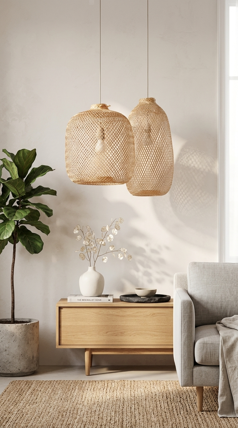 TEERAYA Bamboo Pendant Light Shade (Flexible Design)