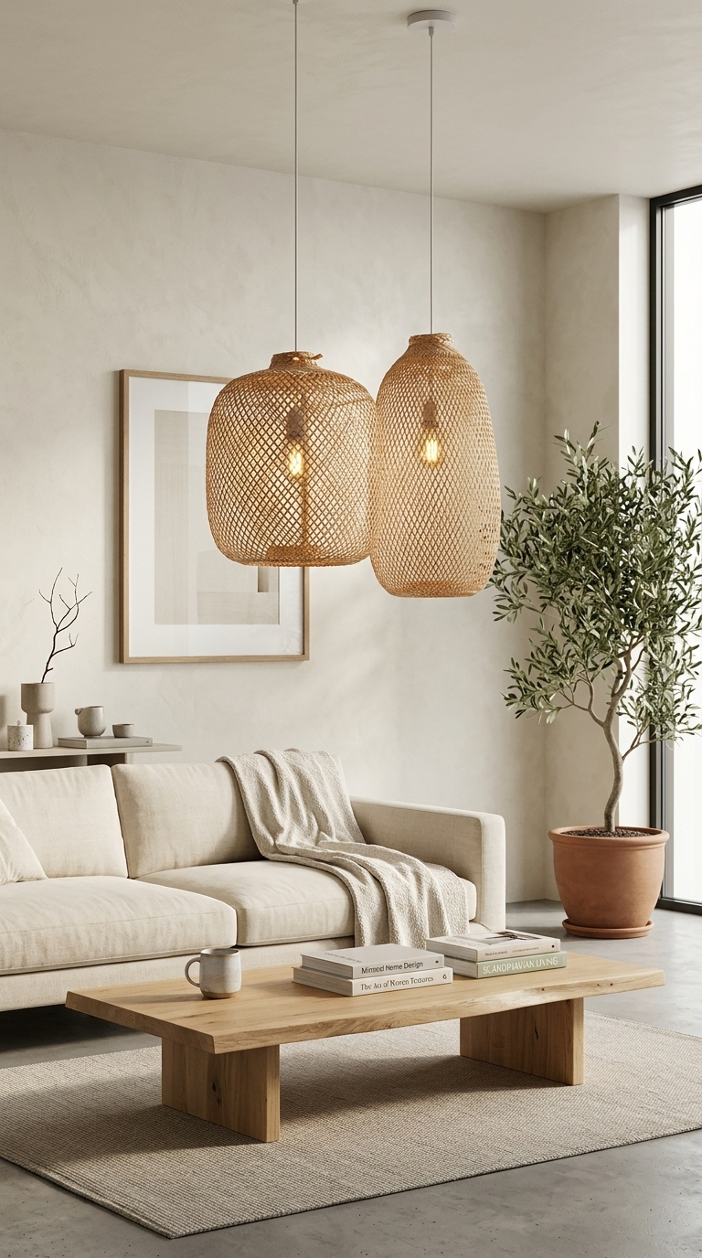 TEERAYA Bamboo Pendant Light Shade (Flexible Design)